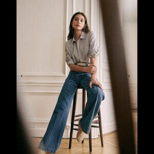 Sezane Tomboy Striped Shirt (Size Small)